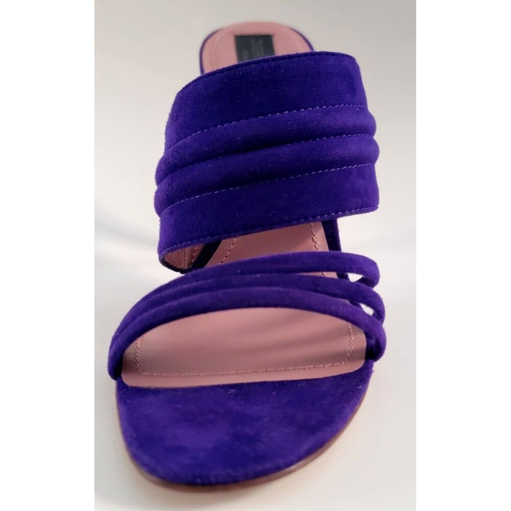 Derek Lam Suede Heels Women’s 9.5 Purple Strappy NIB Italian Designer Cocktail - Picture 3 of 6